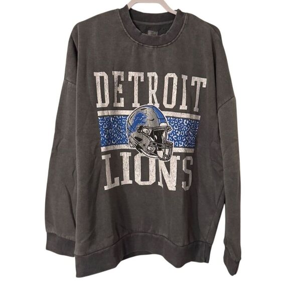 Detroit Lions Unisex XL Gray Crewneck Sweatshirt - Picture 1 of 7